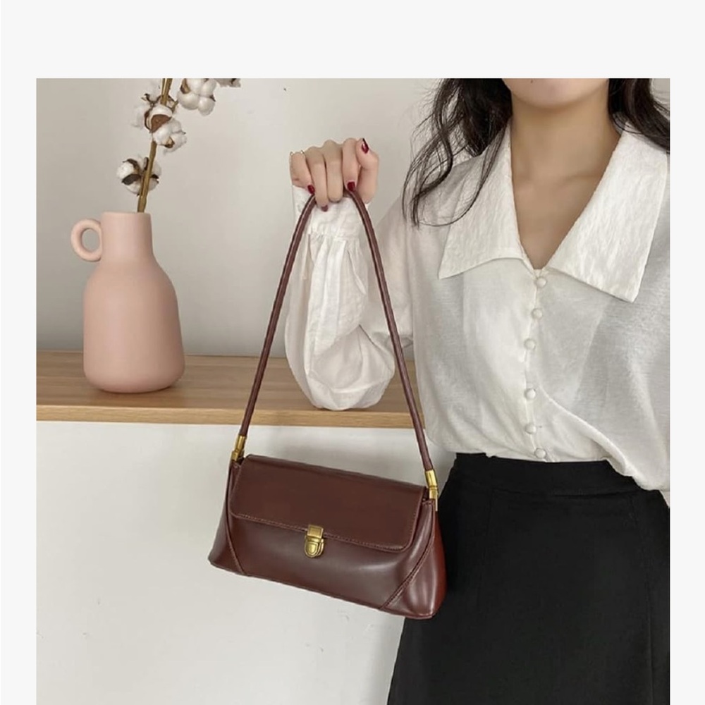 Chic Brown Leather Shoulder Bag